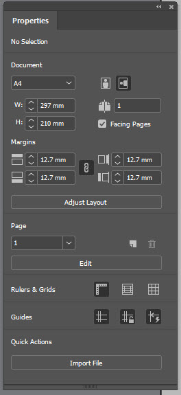 InDesign Layout Panel